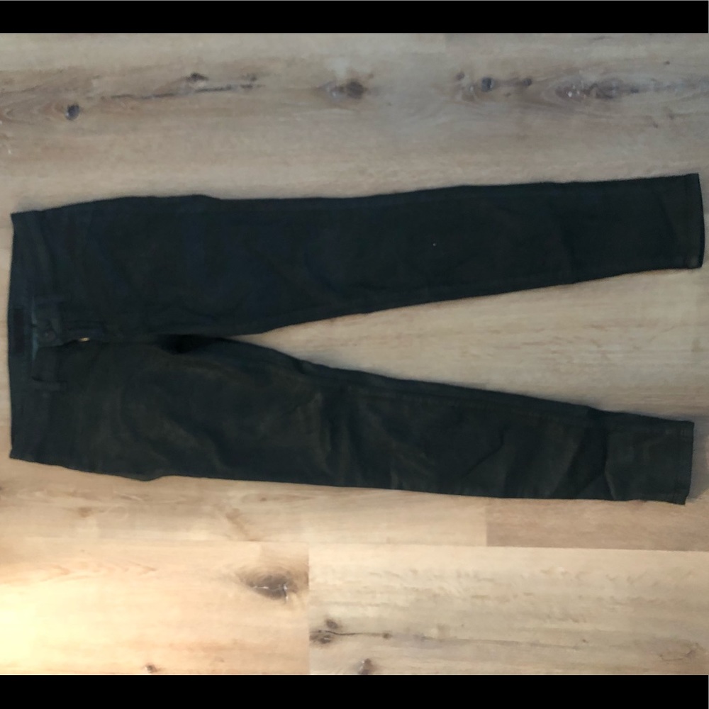 J Brand Wax Coat Hunter Green Jeans 28